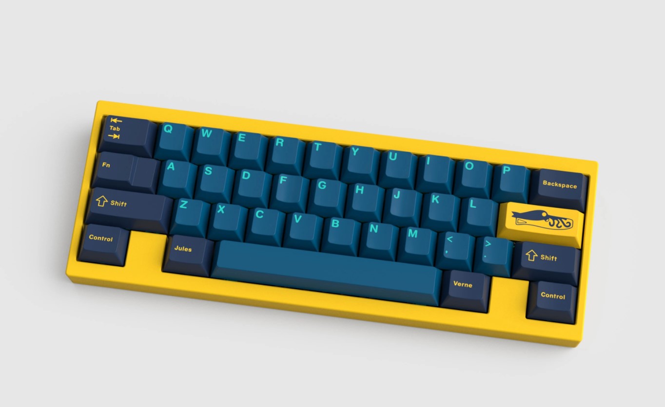 Blue and yellow nautilus keycaps Blue and yellow nautilus keycaps