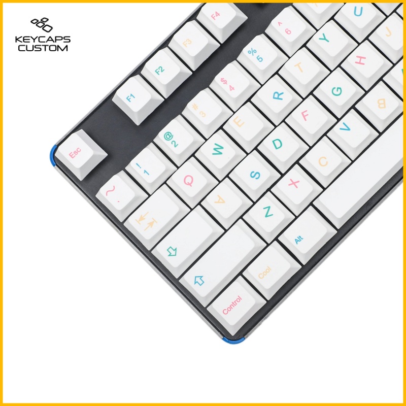 Colorful White Coolkid Naughty PBT Thick Keycaps Set