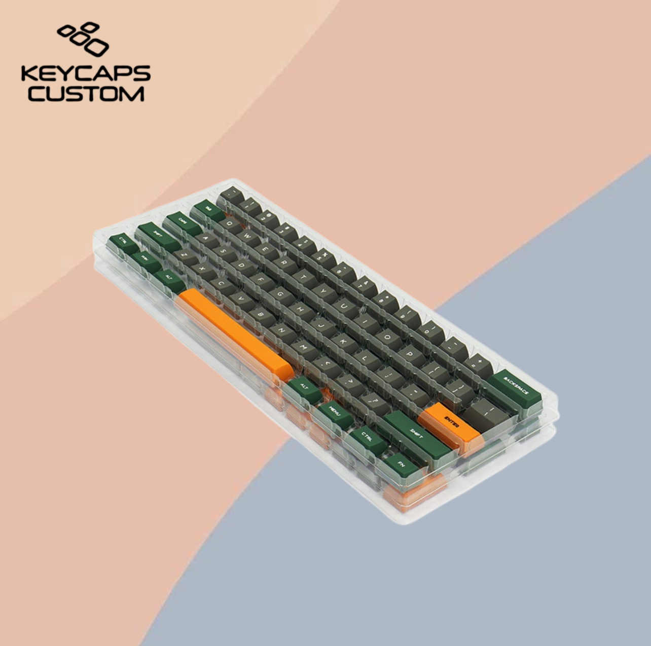 Rubber Green Orange Keycaps Set ABS Doubleshot SA Profile
