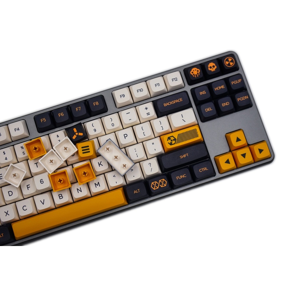 Nuke Data Keycaps Dangerous Nuke Virtual War Orange XDA Keycaps PBT Dye-Sublimated Keycap Set