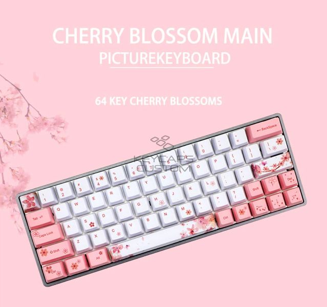 PBT Sakura Japanese 73 Keycaps Set 1_Keycaps PBT Sakura Japanese 73 key Keycap Set