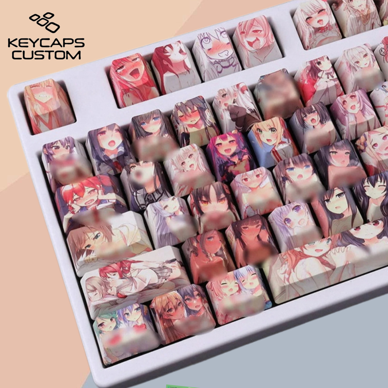 AHEGAO Keycap Dye Sublimation OEM Profile Japanese Anime Keycap For Cherry Mx Gateron Kailh