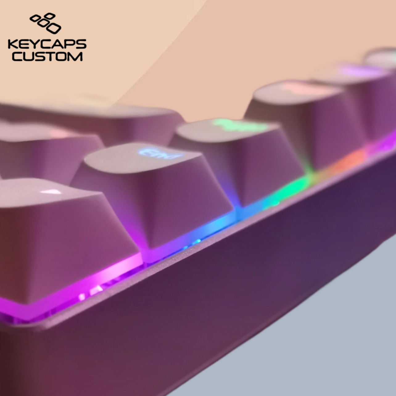 Cute White Backlit Pudding Keycap Set for Mechanical Keyboard