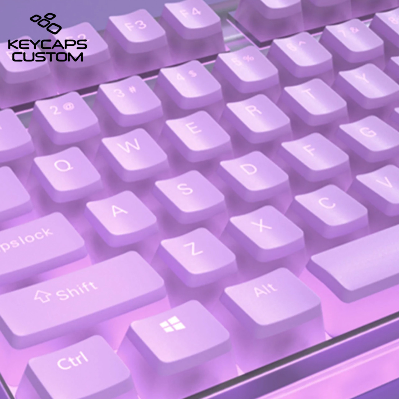 Purple and White Pudding Keycap for Mechanical Keyboard