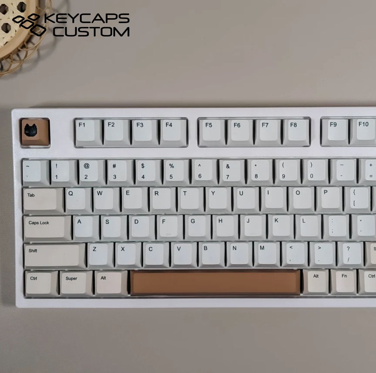 Minimal & Soft Beige And Brown Keycap Set Pbt Cherry Profile Dye 