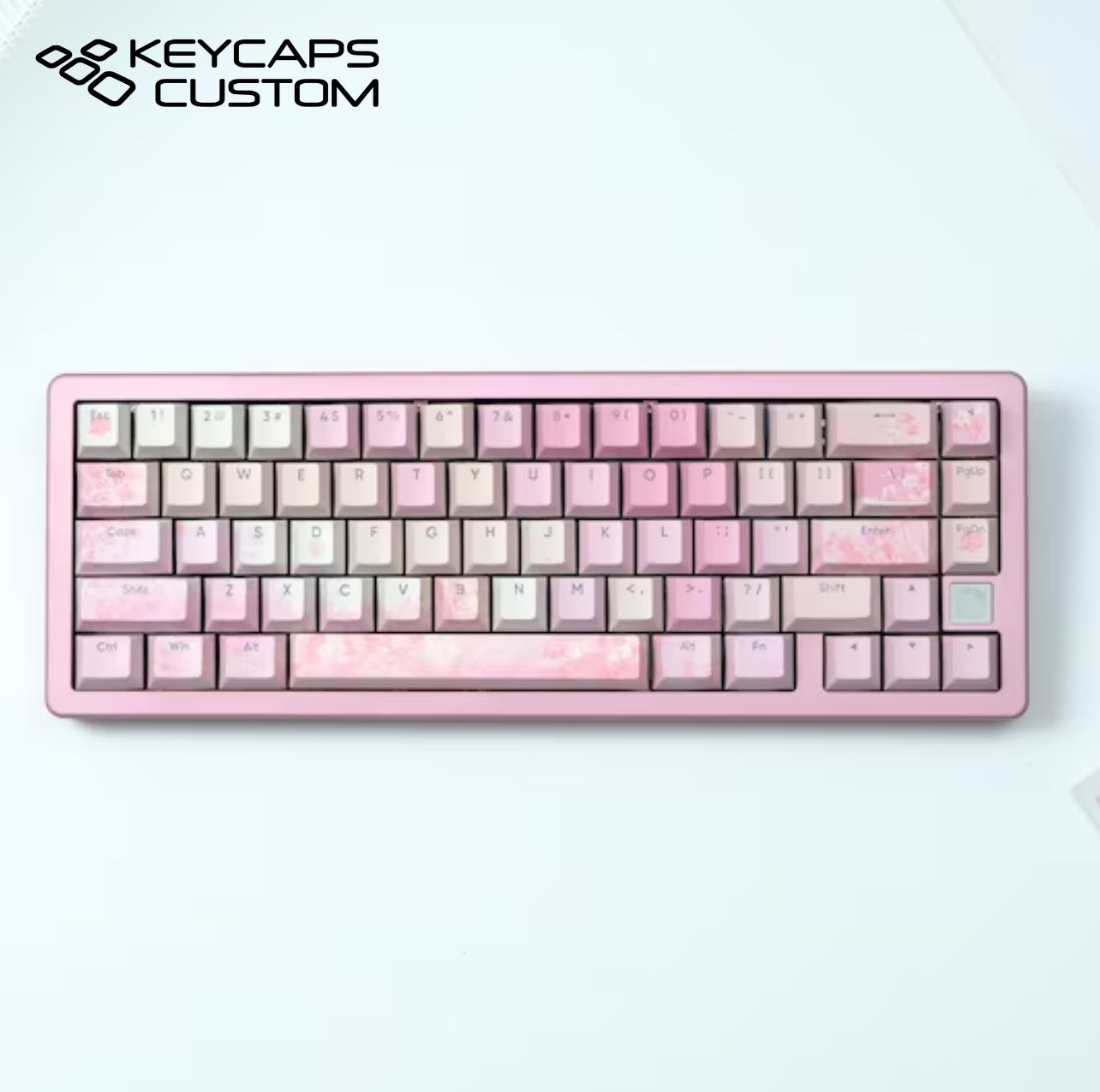 120pcs Pink Sakura Theme Keycaps Set,top Side Print Translucent Keycap 