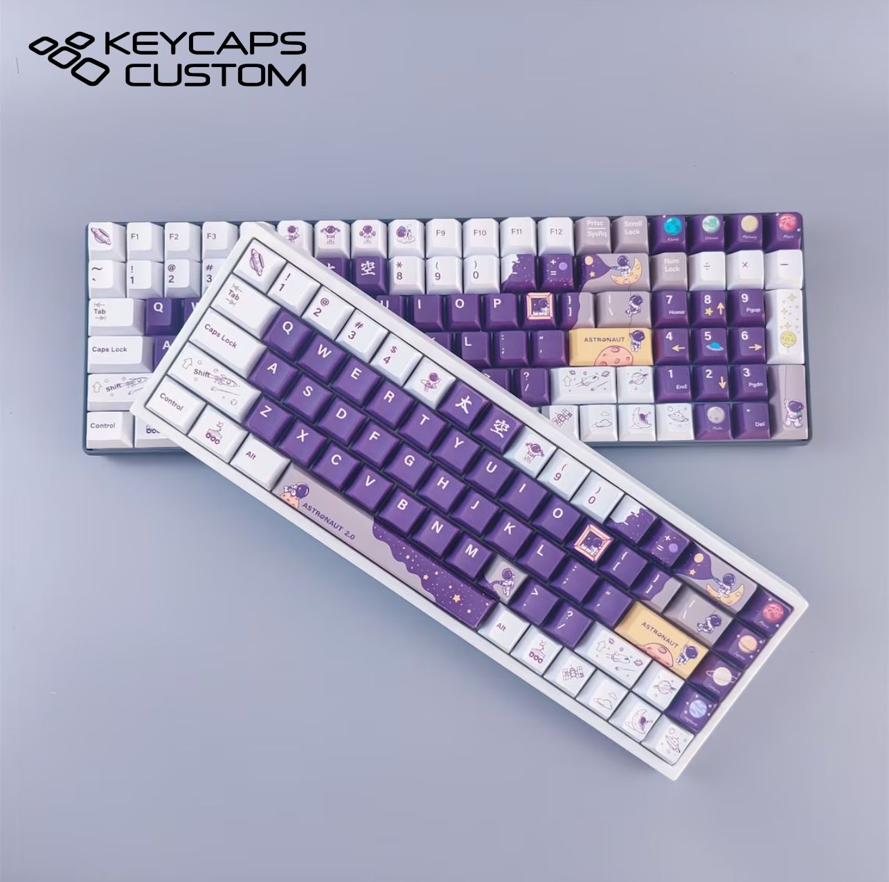 Purple Explore The Space Astronaut Theme Keycaps Set, Pbt Material 