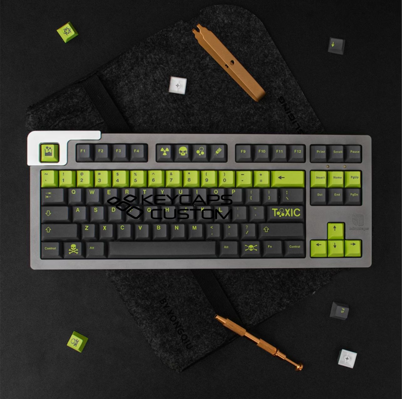 137pcs Gray Green Keycap Set, Toxicity Theme Keycap, Simple Keycap 