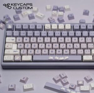 milky purple rabbit theme keycap