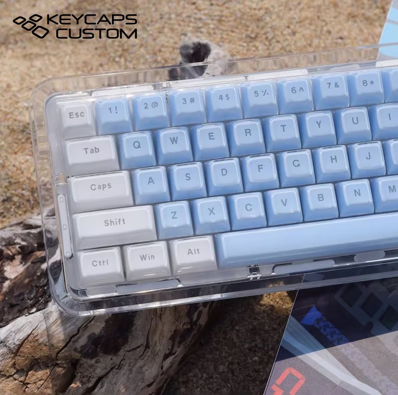 116PCS Blue Crystal Keycap Set,Backlit Keycap,Mechanical Keyboard ...