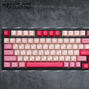 pink white theme keycap