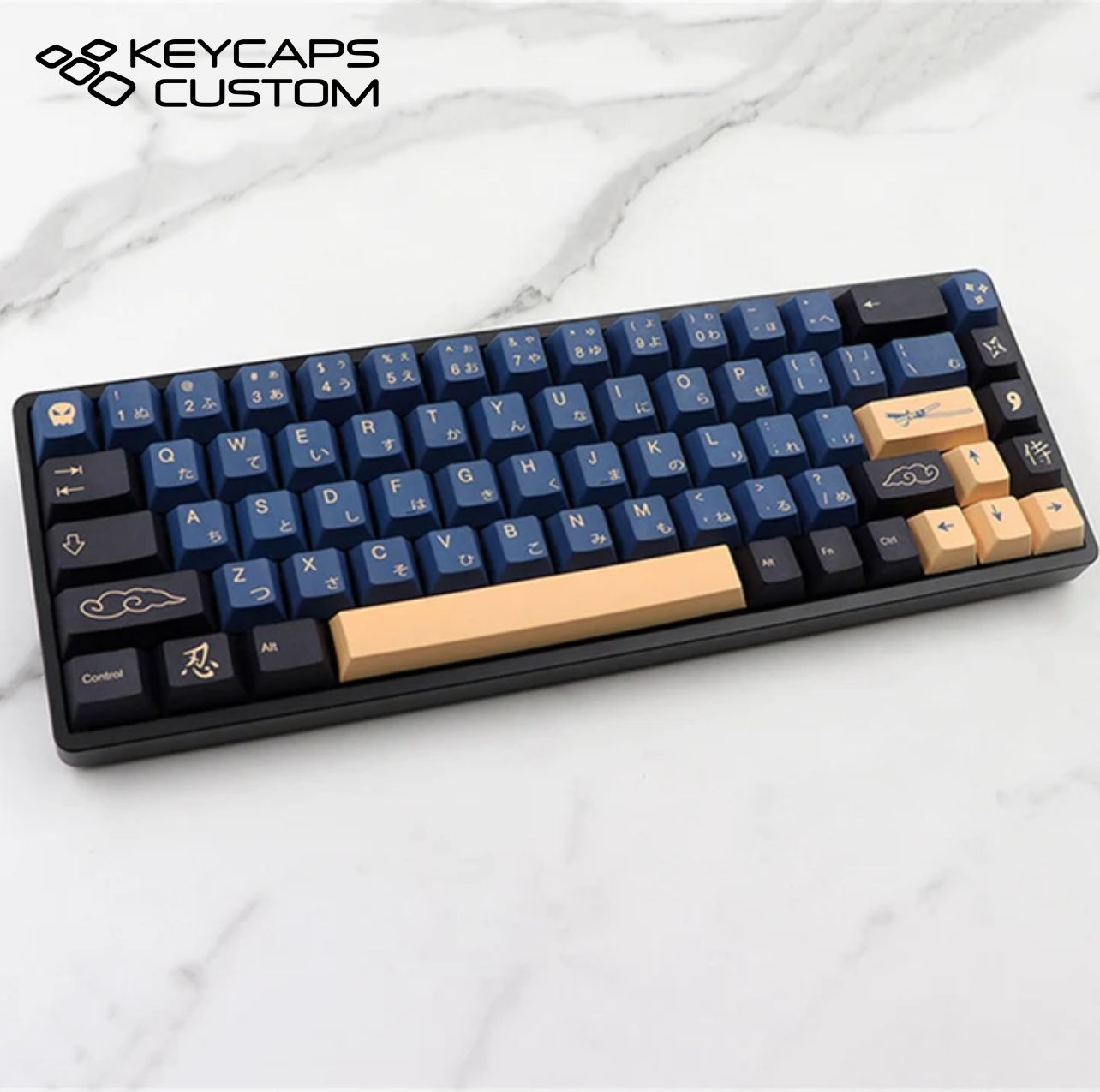 Backlit Samurai Keycaps 135pcs Samurai Theme Keycap Set, Japanese Style Keycap Set,Dark Blue ...